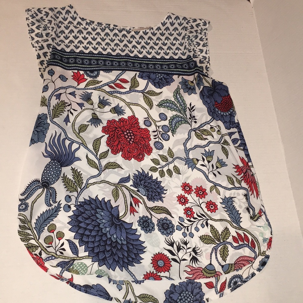 Loft Floral Print Sleeveless Blouse | Size XS
